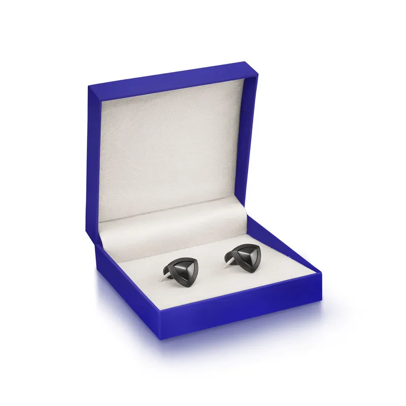 Lapis Bard Avant Garde Basildon Matte Black Cufflinks with Black-Onyx Inset