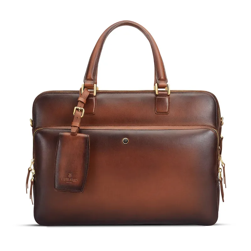 Lapis Bard Ducorium Dorchester 14Inch Laptop Business Bag Cognac