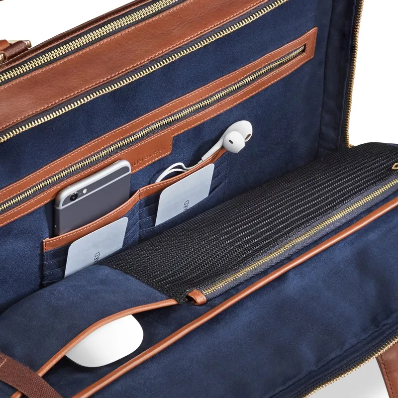 Lapis Bard Ducorium Dorchester 14Inch Laptop Business Bag Cognac