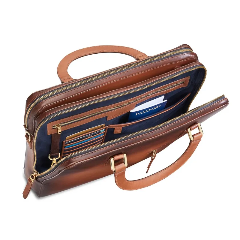 Lapis Bard Ducorium Chester Slim 14Inch Laptop Business Bag Cognac
