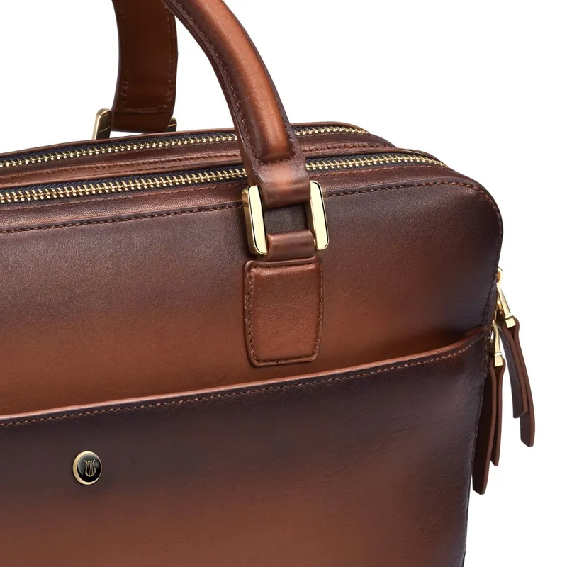 Lapis Bard Ducorium Chester Slim 14Inch Laptop Business Bag Cognac