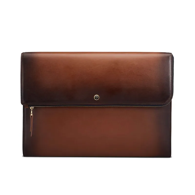 Lapis Bard Ducorium Bexley 13Inch Laptop Sleeve with Shoulder Strap Cognac