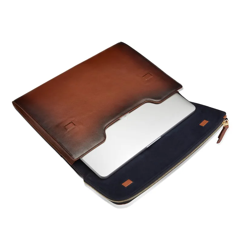Lapis Bard Ducorium Bexley 13Inch Laptop Sleeve with Shoulder Strap Cognac