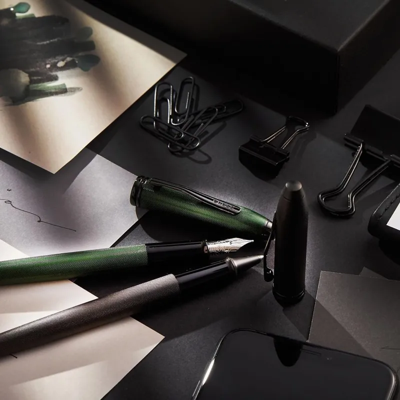 Cross Townsend Rollerball Pen Black PVD Micro Knurl
