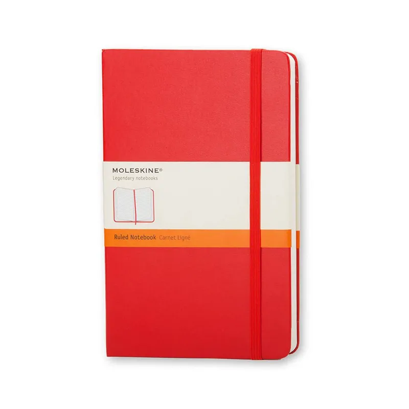 Moleskine Classic Pocket Size Hard Cover Notebook (Ruled) - Red