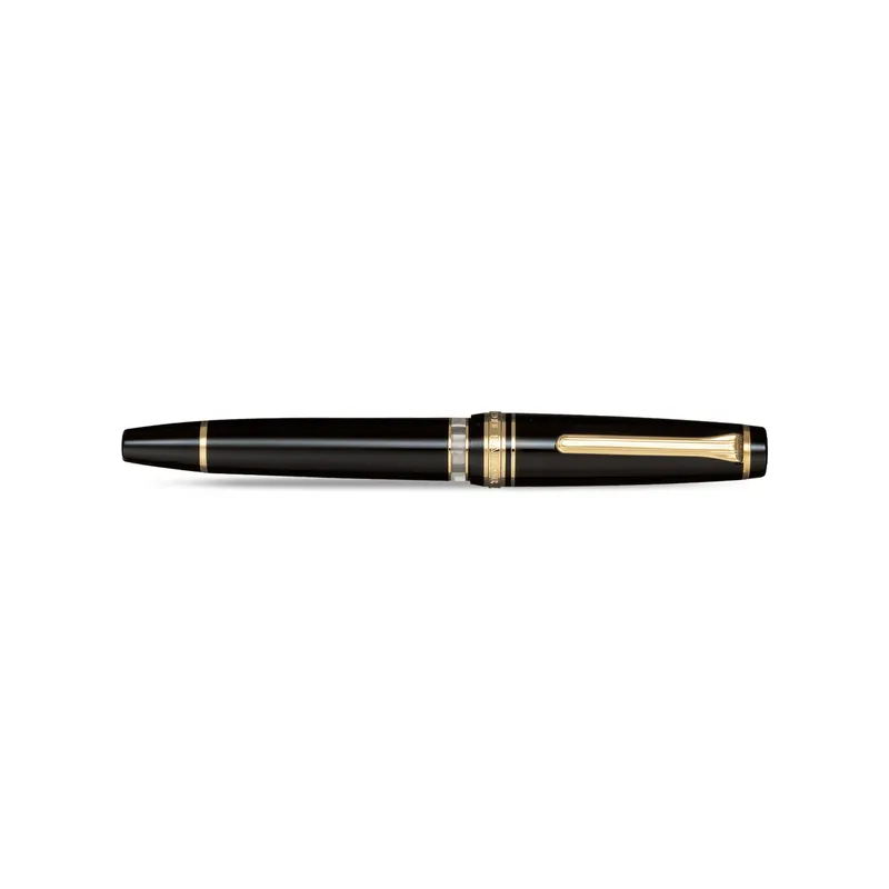 Sailor Professional Gear Realo Fountain Pen (21K Broad) Black with Gold Trims