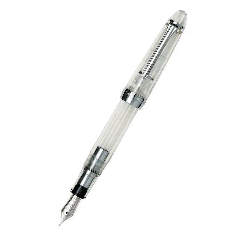 Sailor 1911 Large Fountain Pen (21K Broad) Demonstrator with Silver Trims