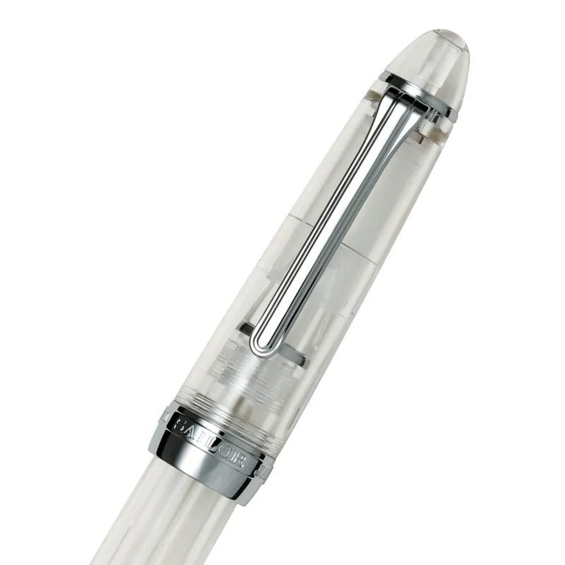 Sailor 1911 Large Fountain Pen (21K Broad) Demonstrator with Silver Trims