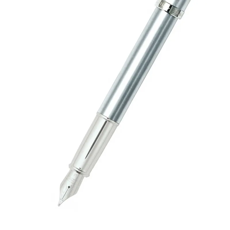 Sheaffer Gift 100 9306 Fountain Pen (Medium) Brushed Chrome with Chrome - Plated Trim