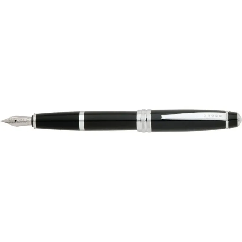 Cross AT0456-7MS Bailey Fountain Pen Medium Black with Chrome Trims