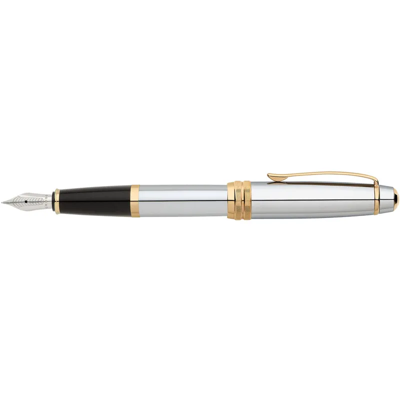 Cross AT0456-6MS Bailey Medalist Fountain Pen Medium Chrome with Gold Trims