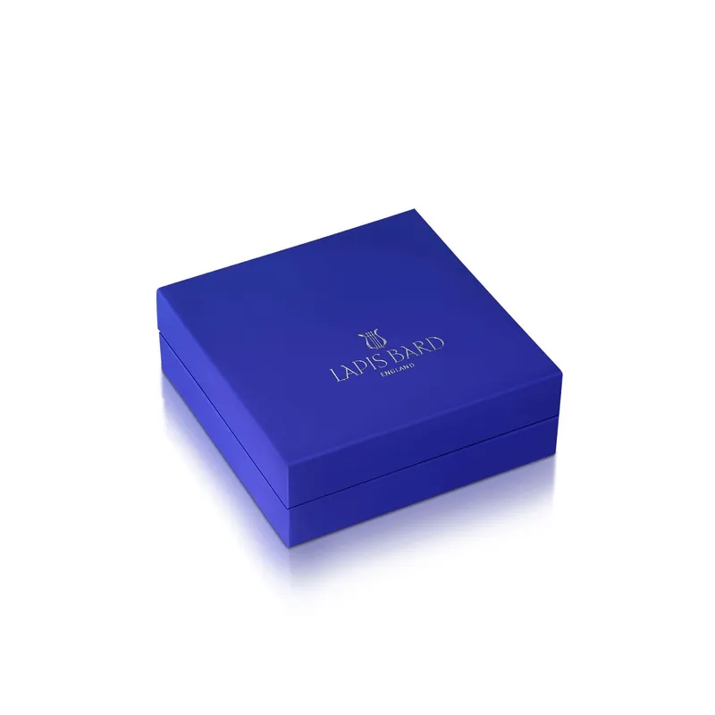 Lapis Bard Avant Garde Shard Stainless Steel Cufflinks with Blue-Enamel Inset