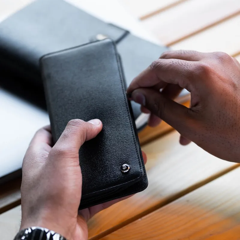 Lapis Bard Belgravia Leather Pen Pouch for 2 Pen Black