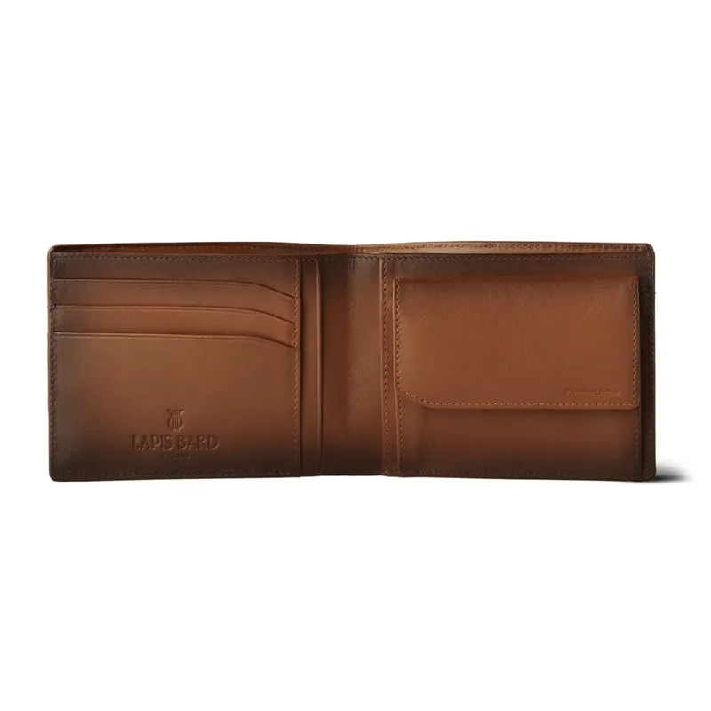 Lapis Bard Ducorium Bi-fold Wallet with Coin Pocket Cognac