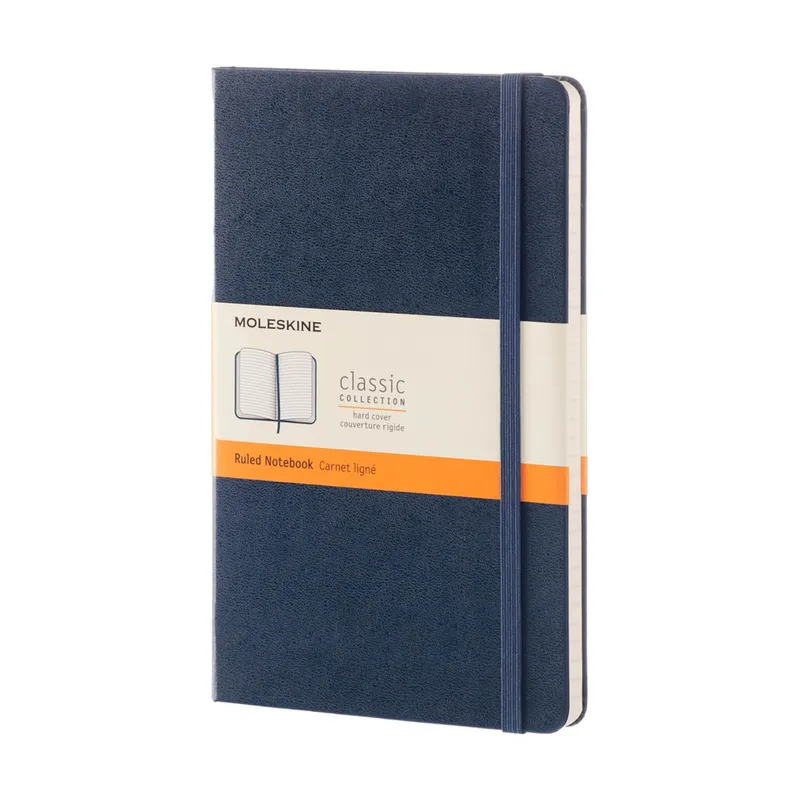 Moleskine Classic Large Hard Cover Notebook (Ruled) - Sapphire Blue