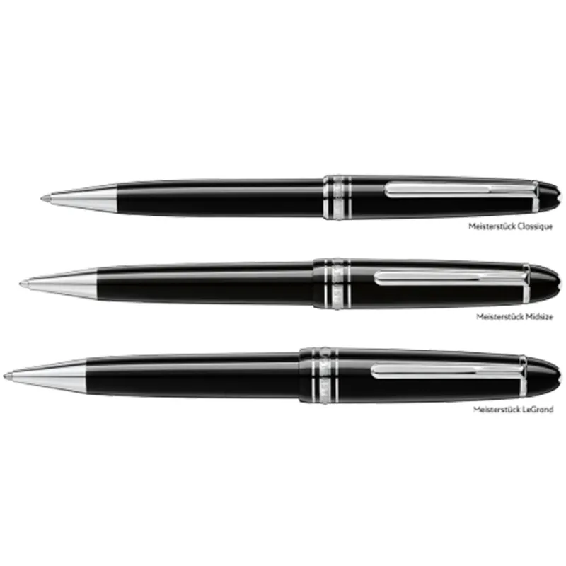 Montblanc 114185 MeisterstÃ¼ck Midsize Ballpoint Pen Black With Platinum Trims