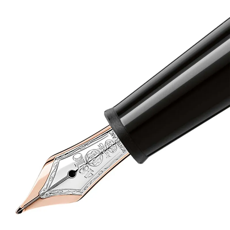 Montblanc MeisterstÃ¼ck Classique Medium Fountain Pen - Black With Red Gold Trims