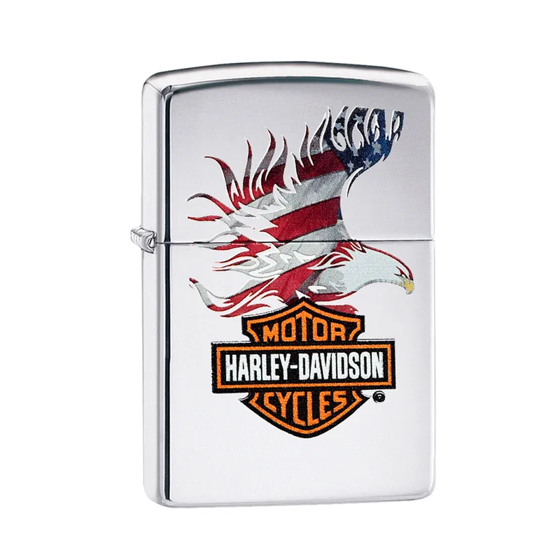 Zippo Lighter 28082 Harley-Davidson Flag Chrome