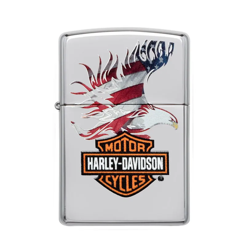 Zippo Lighter 28082 Harley-Davidson Flag Chrome