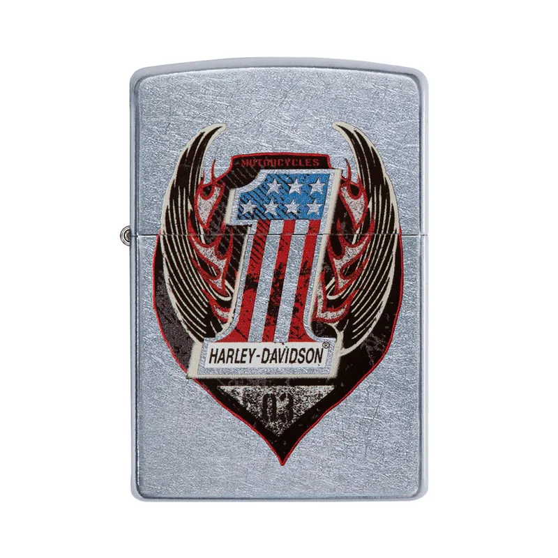 Zippo Lighter 29347 Harley-Davidson Symbol with Wings Chrome