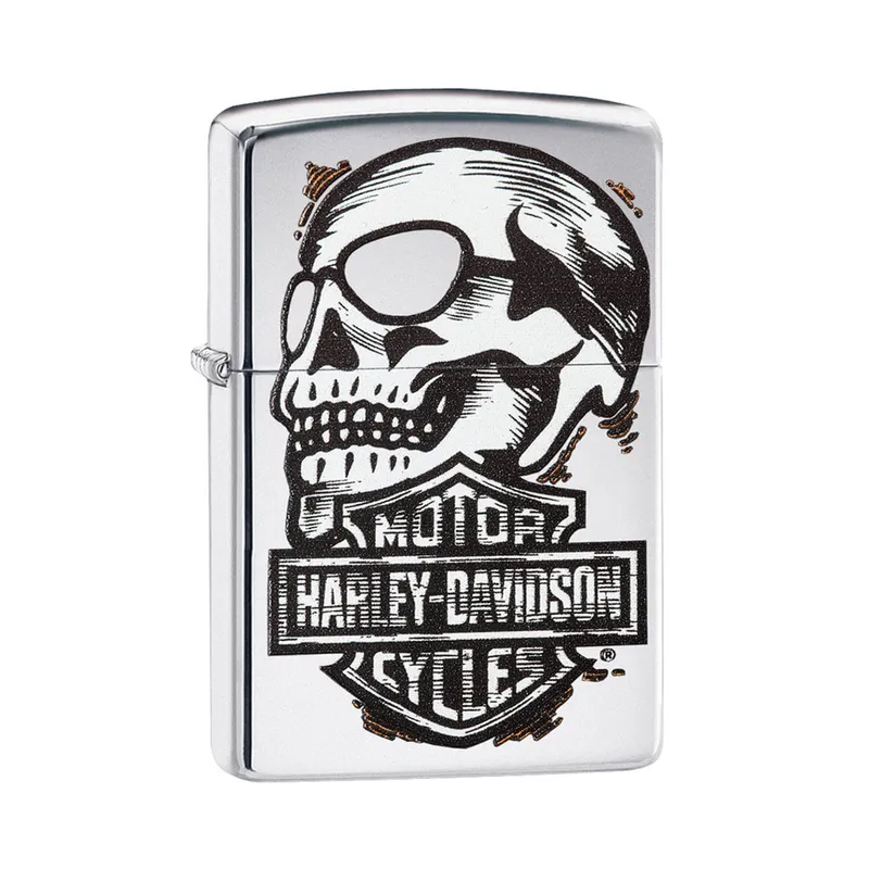 Zippo Lighter 29281 Harley-Davidson Skull Design Black