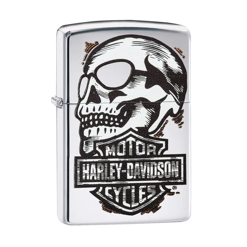 Zippo Lighter 29281 Harley-Davidson Skull Design Black