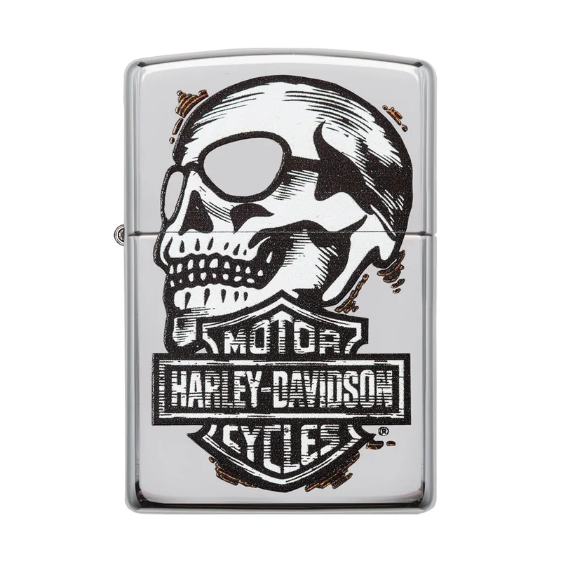 Zippo Lighter 29281 Harley-Davidson Skull Design Black