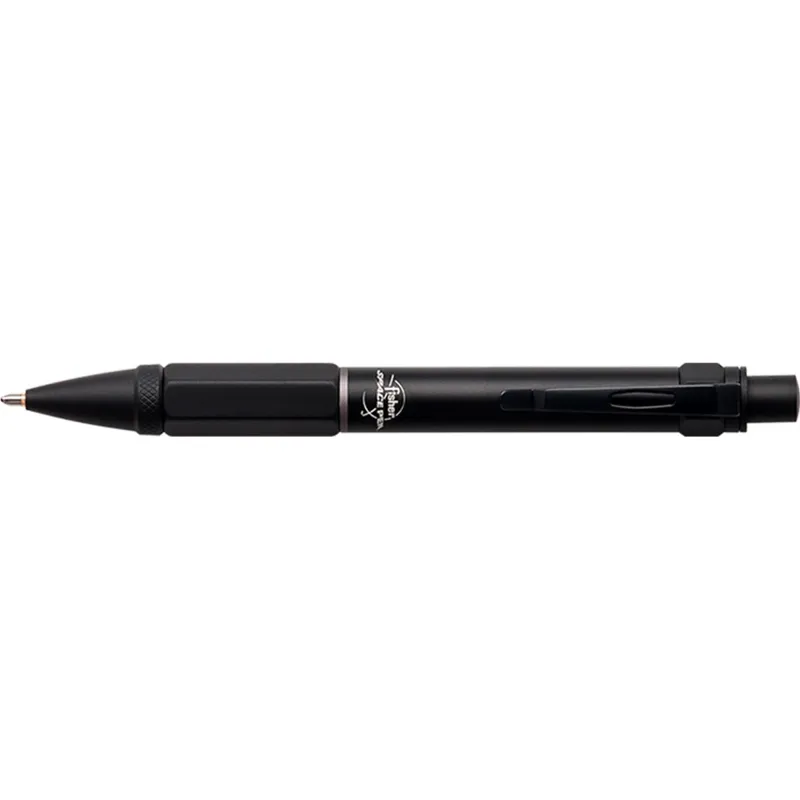 Fisher Space Clutch Anodised Aluminium Ballpoint pen with Clip Matte Black