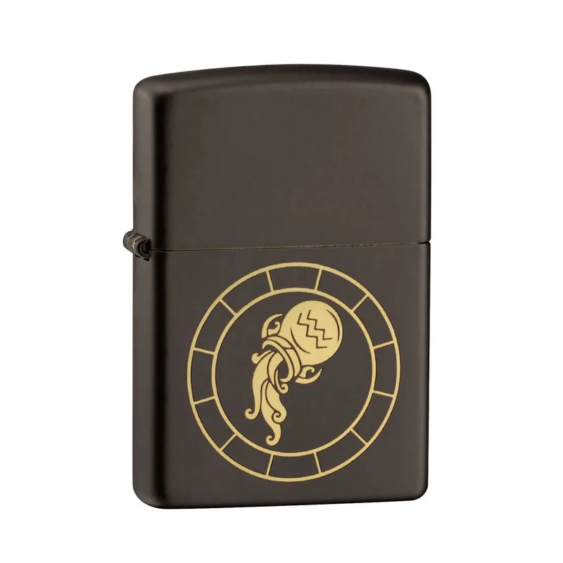 Zippo Lighter 218.MB401295 Aquarius Zodiac Sign Black