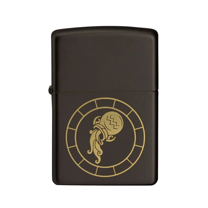Zippo Lighter 218.MB401295 Aquarius Zodiac Sign Black