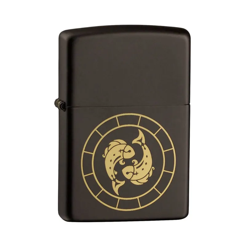 Zippo Lighter 218.MB401294 Pisces Zodiac Sign Black
