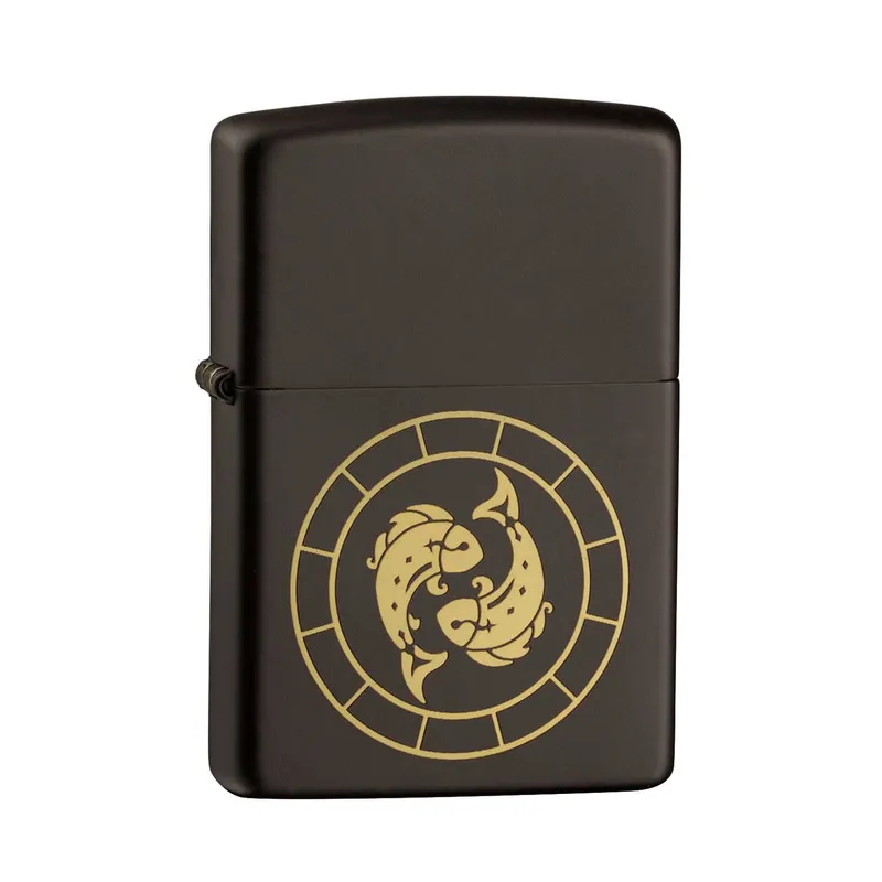 Zippo Lighter 218.MB401294 Pisces Zodiac Sign Black