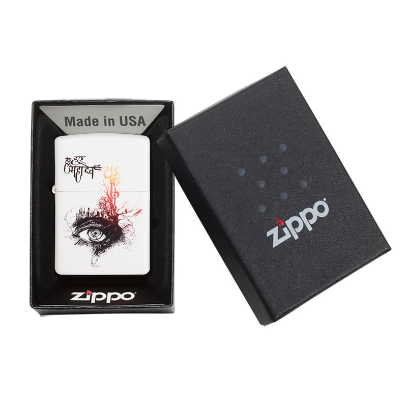 Zippo Lighter 214.CI407530 Lord Shiva White