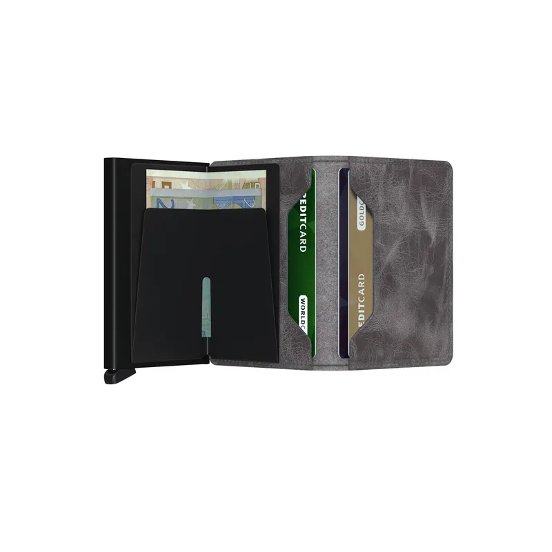 Secrid Slimwallet Vintage Grey with Black Cardprotector