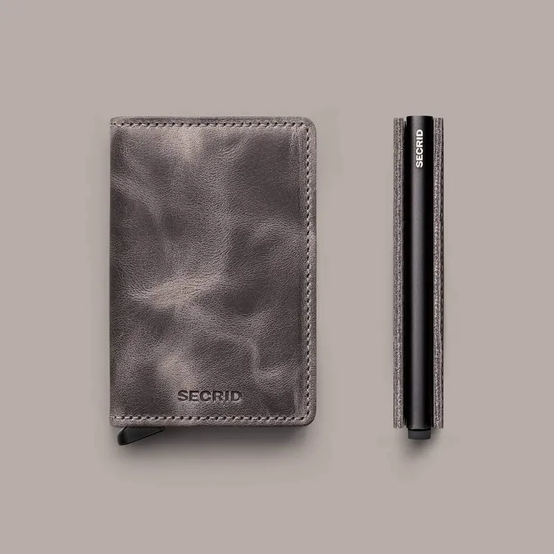 Secrid Slimwallet Vintage Grey with Black Cardprotector