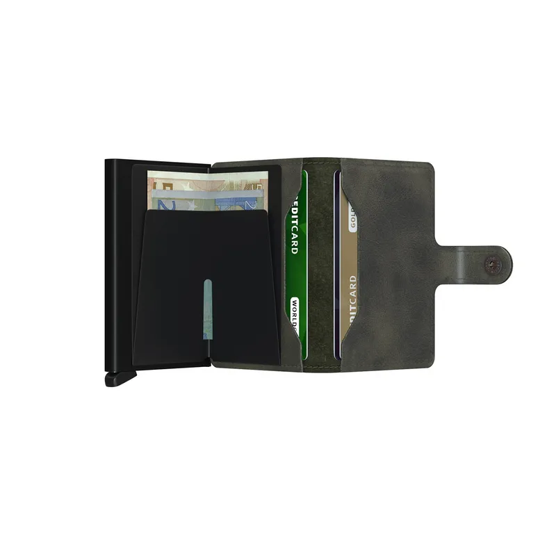 Secrid Miniwallet Vintage Olive with Black Cardprotector