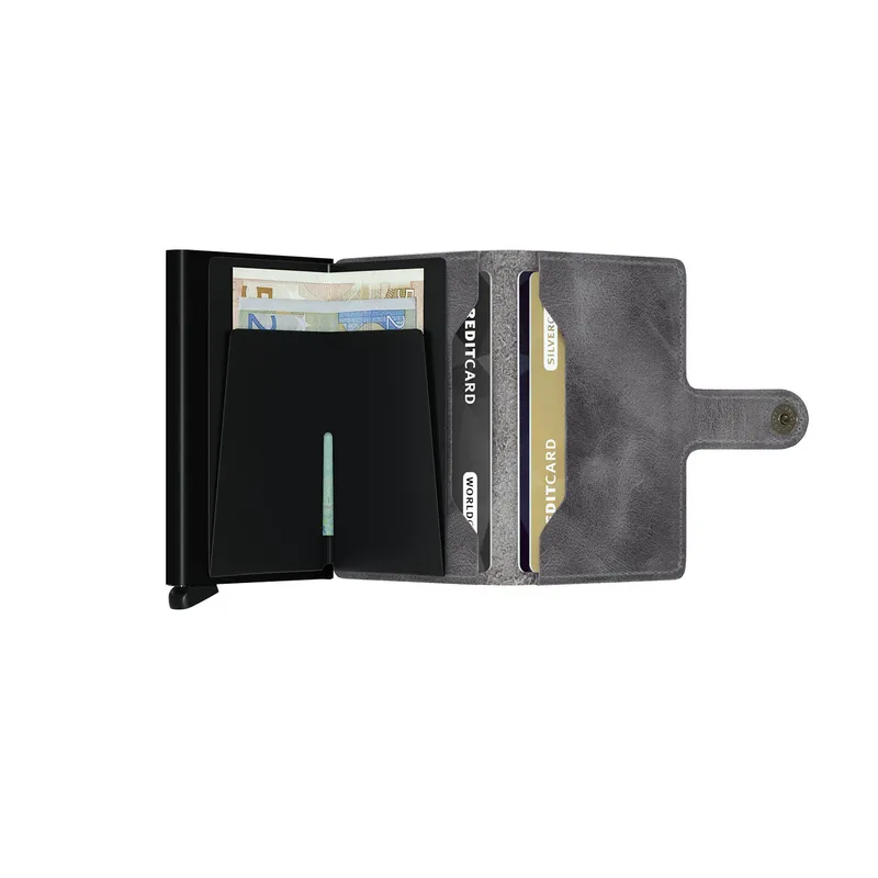 Secrid Miniwallet Vintage Grey with Black Cardprotector