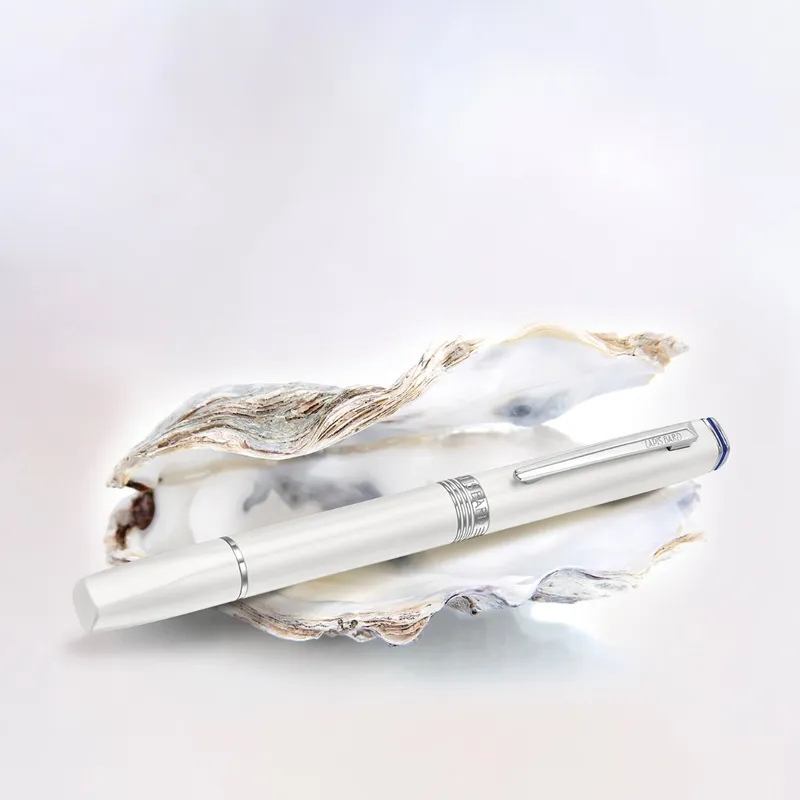 Lapis Bard Contemporary Rollerball Pen - Pearl with Chrome Trim