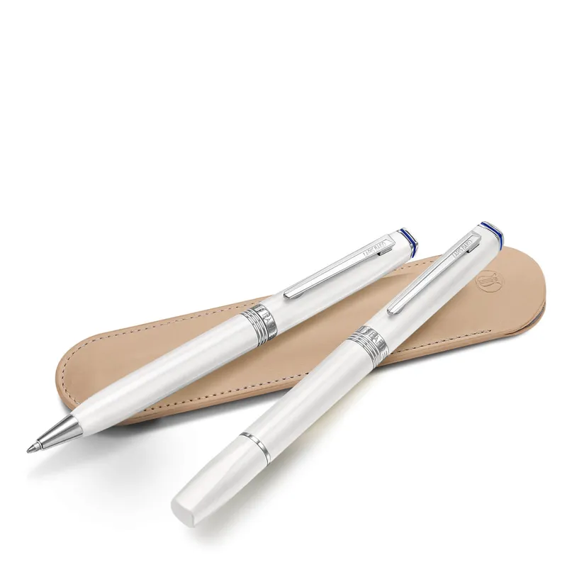 Lapis Bard Contemporary Ballpoint Pen - Pearl with Chrome Trim