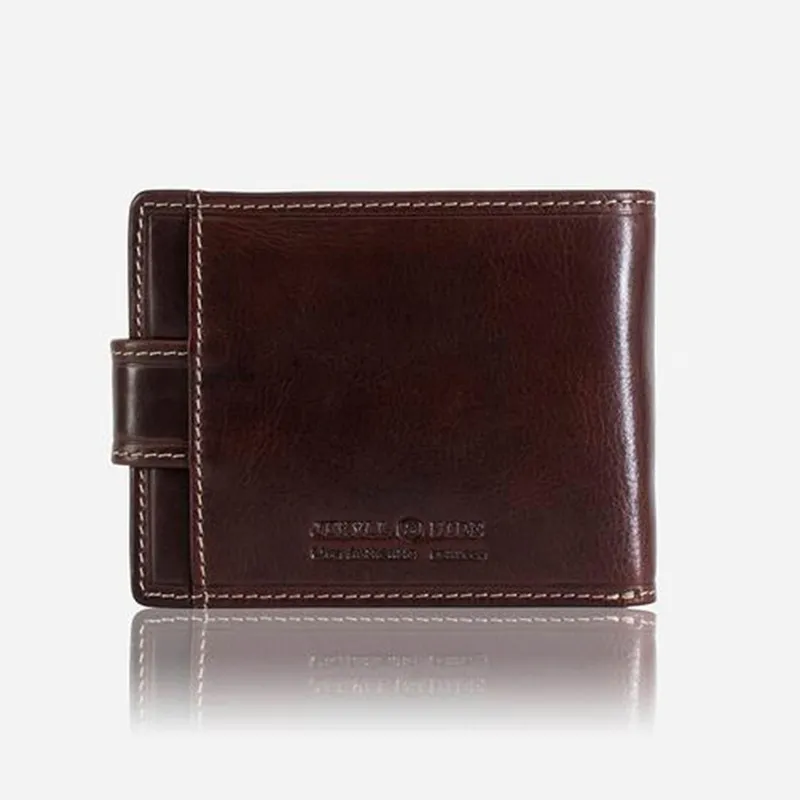 Jekyll & Hide 2791OXCO Oxford Bifold Wallet With Coin And Tab Closure - Coffee