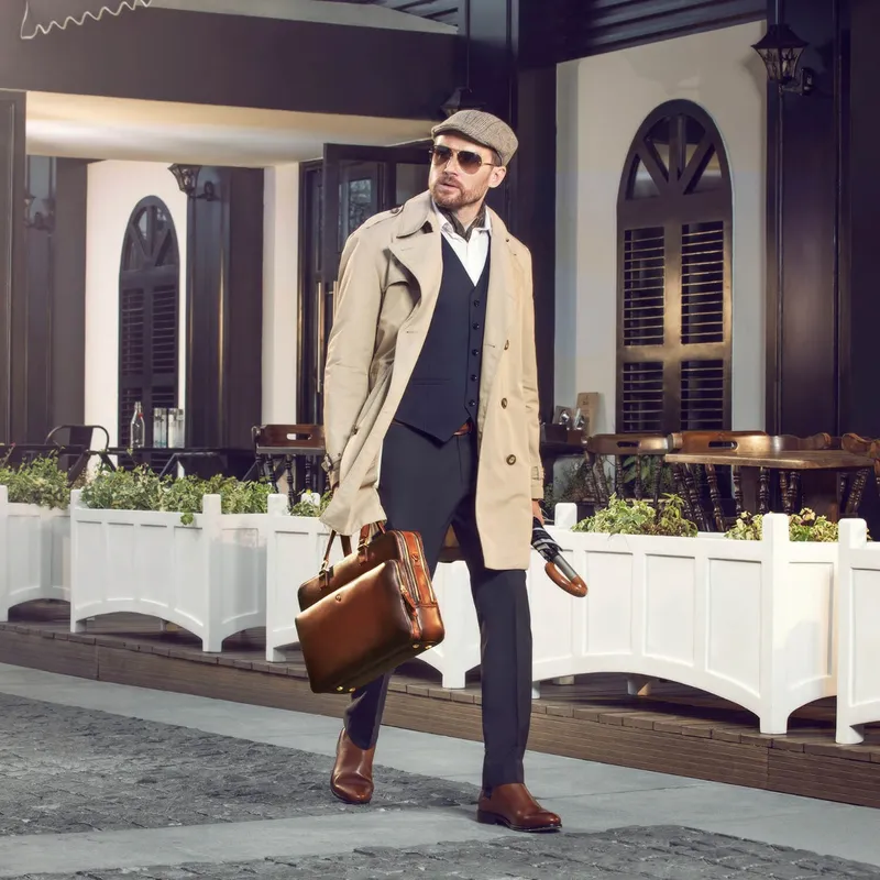 Lapis Bard Ducorium Dorchester 14Inch Laptop Business Bag Cognac