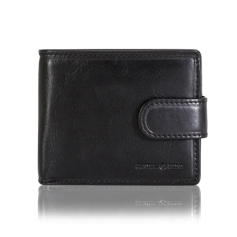 Jekyll & Hide 2790OXBL Oxford Bifold Wallet With Coin And Id Window - Black