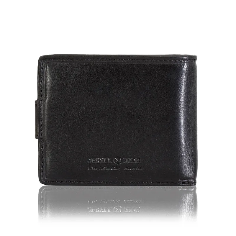 Jekyll & Hide 2790OXBL Oxford Bifold Wallet With Coin And Id Window - Black
