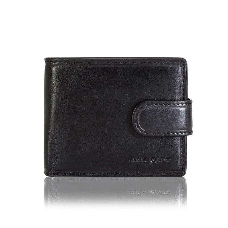 Jekyll & Hide 2790OXBL Oxford Bifold Wallet With Coin And Id Window - Black