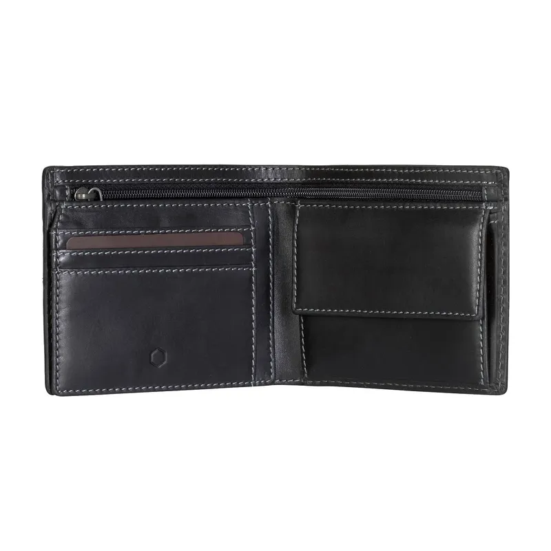 Jekyll & Hide 1951TEBL Texas Large Bifold Wallet With Coin Pouch - Black