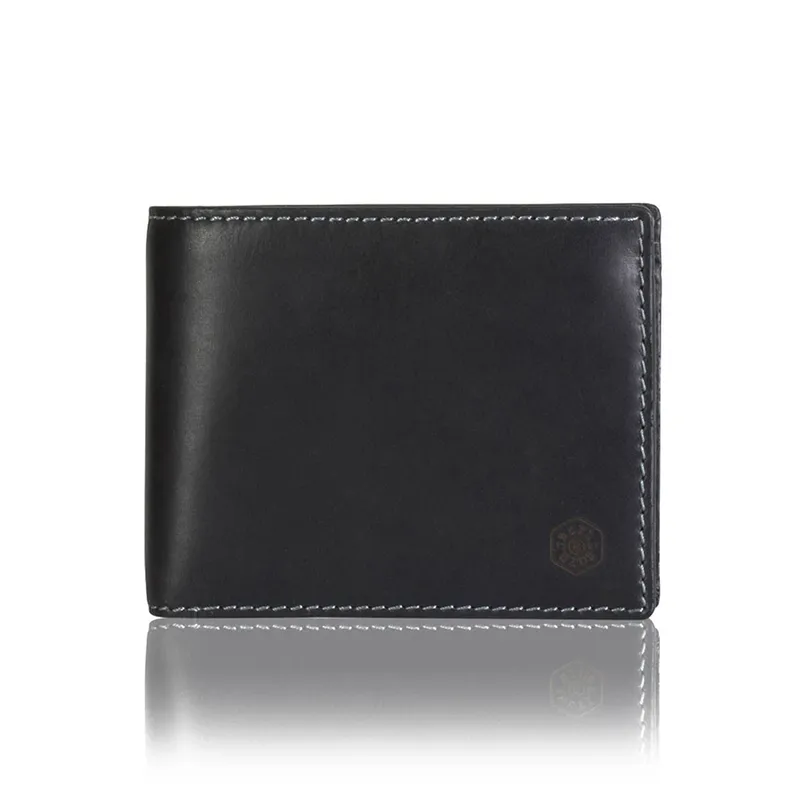 Jekyll & Hide 1951TEBL Texas Large Bifold Wallet With Coin Pouch - Black