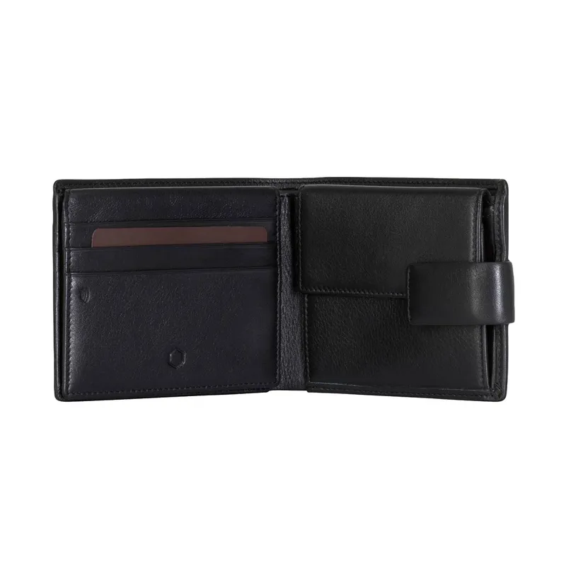Jekyll & Hide 9876MOBL Montana Large Bifold Wallet With Coin Pouch - Black
