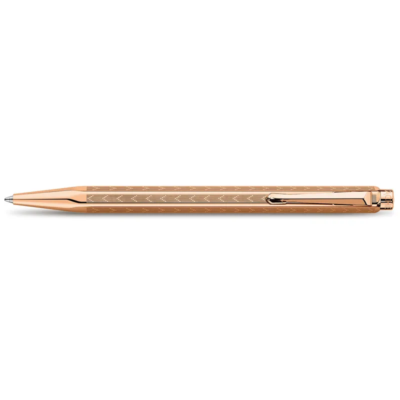 Caran d'Ache Ecridor Chevron Rose Gilded Ballpoint Pen Rose Gold
