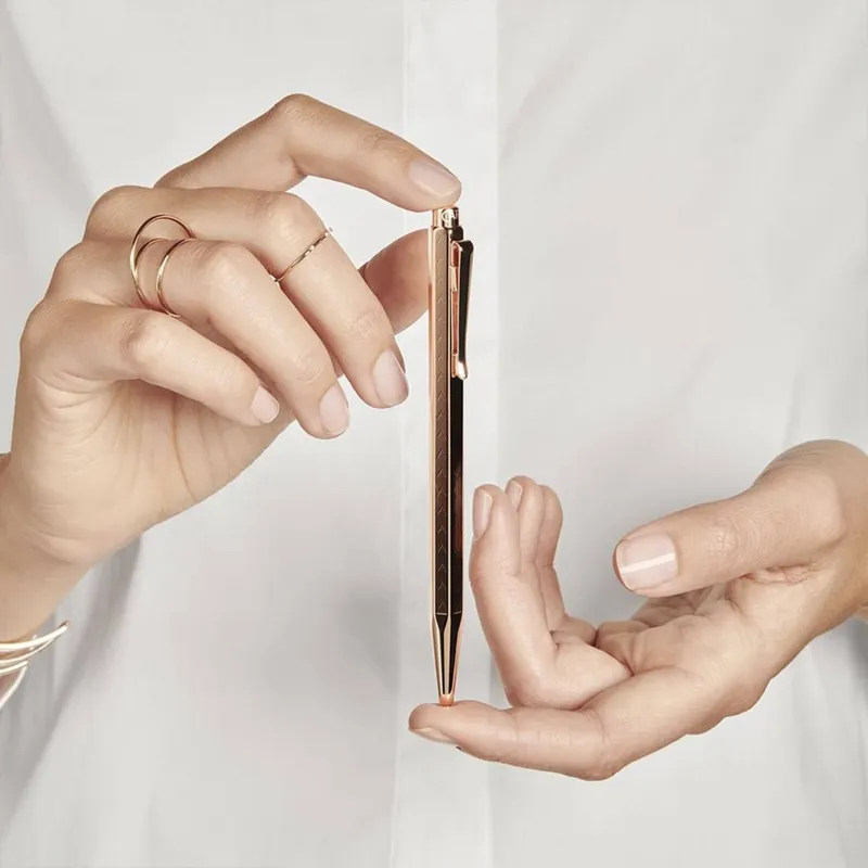 Caran d'Ache Ecridor Chevron Rose Gilded Ballpoint Pen Rose Gold