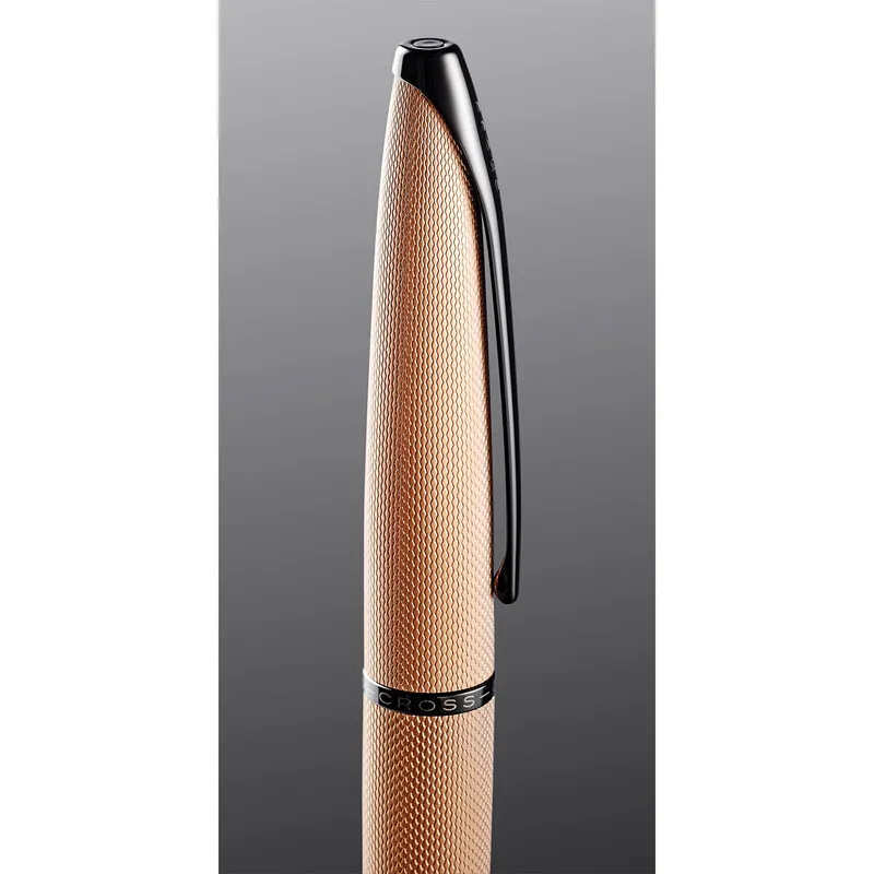Cross 885-42 ATX Rollerball Pen Brushed Rose Gold With Black Trims